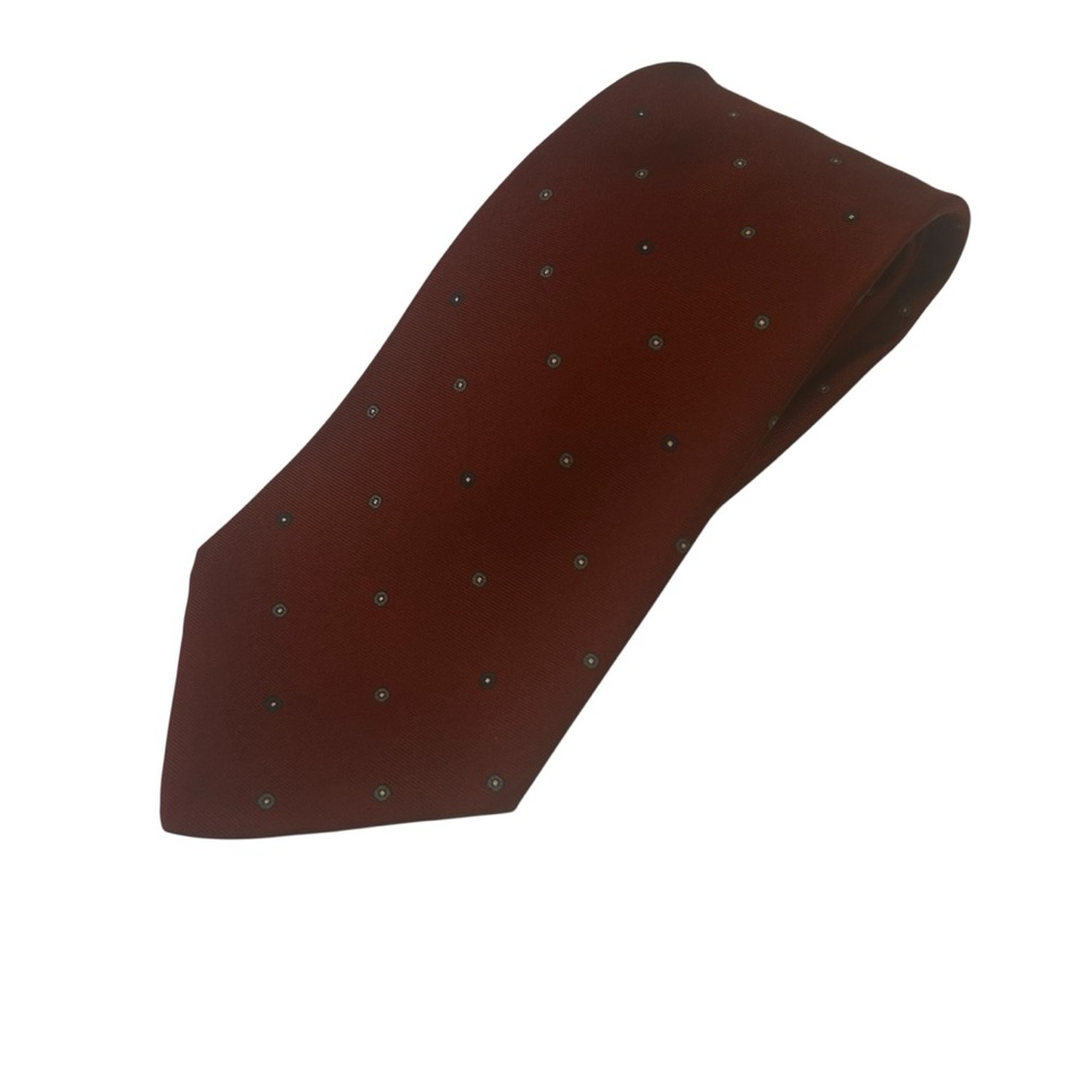 LANVIN 100% Silk Italy Burgundy w dots mens neck tie casual business work 64inch